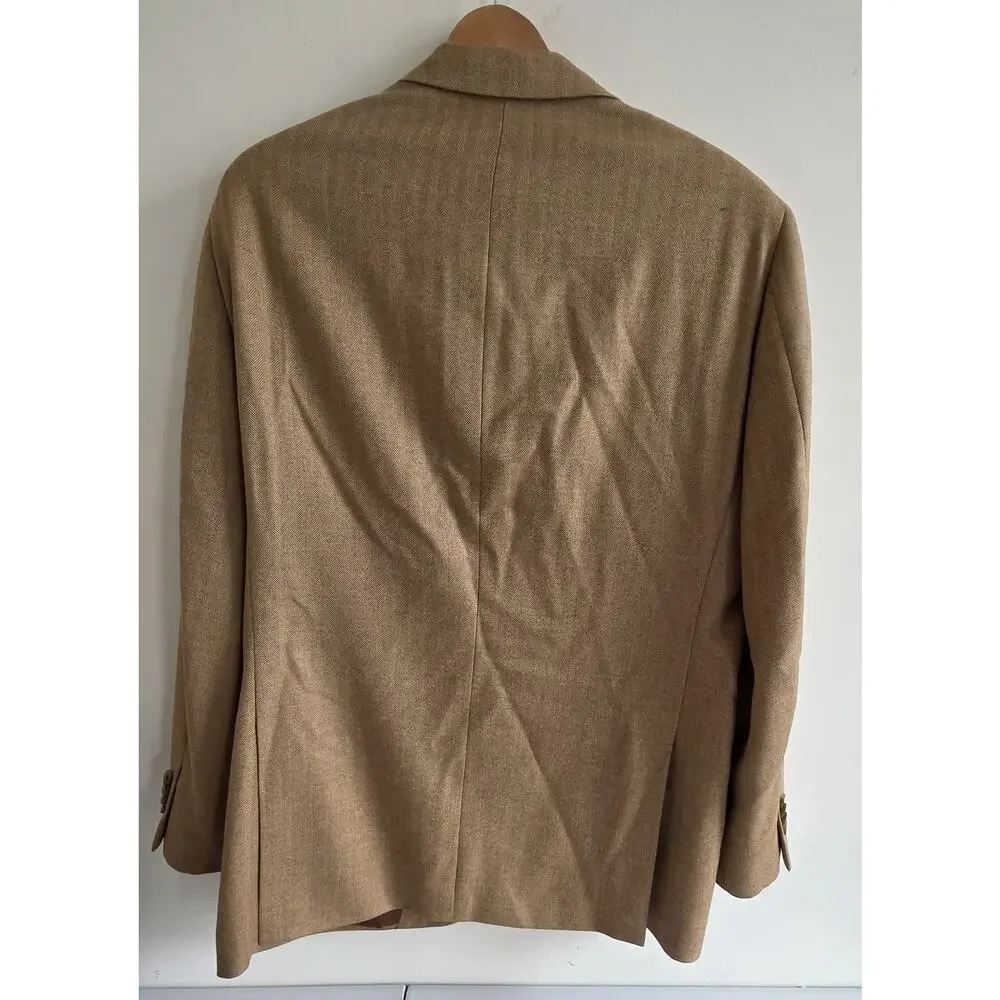John W Nordstrom Signature 100% Cashmere Sport Coat Blazer Loro Piana Camel 40R